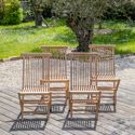 Lot de 4 chaises de jardin en teck LOMBOK